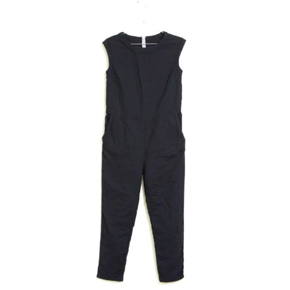 Atelier Delphine Delmar Jumpsuit Straight Cut Dolman Sleeve Cotton Black SZ XS